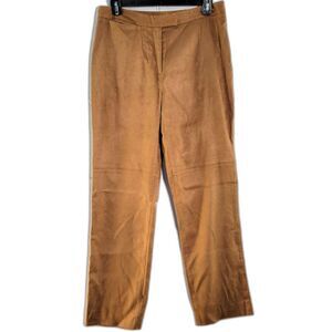 Yansi Fugel Tan Faux Suede High Waist High Rise Relaxed Leg Trouser 8 or Medium